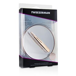 Tweezerman Rose Gold Mini Slant Tweezer And 10X Mirror -