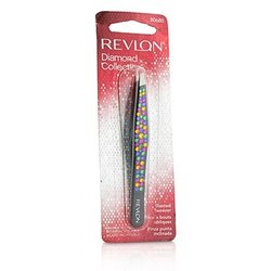 Revlon Slanted Tweezer (Diamond Collection) - Black (Multi Color Rhinestones) -