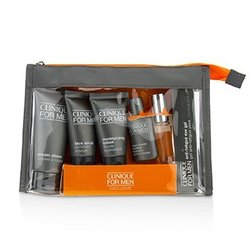 Clinique Clinique For Men Exclusive Travel Set: Moisturizing Lotion+Eye Gel+Post-Shave Soother+Face Scrub+Cream Shave+Cologne Spray 6pcs