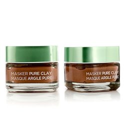L'Oreal Skin Expert Pure Clay Mask Duo Pack - Exfoliate & Refine Pores 2x50ml/1.7oz