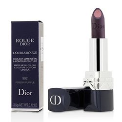 Christian Dior Rouge Dior Double Rouge Matte Metal Colour & Couture Contour Lipstick - # 992 Poison Purple 3.5g/0.12oz