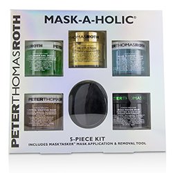 Peter Thomas Roth Mask-A-Holic Kit: Cucumber Gel Mask+Blue Marine Algae Intense Hydrating Mask+Pumpkin Enzyme Mask+Irish Moor Mud Mask+24K Gold Mask+ Masktasker 6pcs