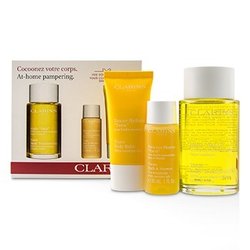 Clarins At-Home Pampering Body Kit: 1x Tonic Body Treatment Oil, 1x Bath & Shower Concentrate, 1x Tonic Body Balm -