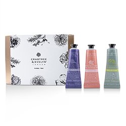 Crabtree & Evelyn Floral Hand Therapy Trio (1x Pear & Pink Magnolia, 1x Rosewater & Pink Peppercorn, 1x Lavender & Espresso) 3x25ml/0.86oz