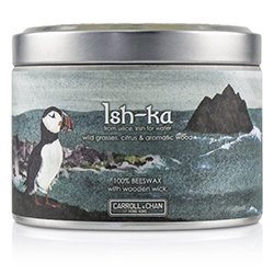 The Candle Company شمع العسل بعلبة قصدير 100% مع فتيل خشبي - Ish-Ka (8x5) cm