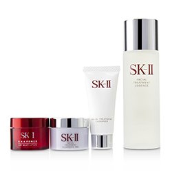 SK II Pitera Full Line Set: Treatment Essence 75ml + R.N.A. Power Milky Lotion 15g + Cleansing Gel 15g + Cleanser 20g 5pcs