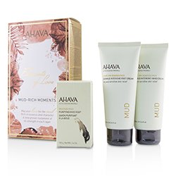 אהבה Elements Of Love Mud-Rich Moments Gift Set: Hand Cream 100ml + Foot Cream 100ml + Purifying Mud Soap 100g 3pcs