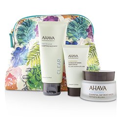 Ahava أساسيات الحب Elements Of Love: مرطب نهاري أساسي + ماسك طيني مطهر + كريم يدين مكثف Dermud + محفظة 3pcs+1bag