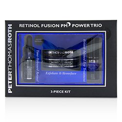 Peter Thomas Roth Retinol Fusion PM Power Trio Kit: Overnight Resurfacing Pads 20 pads + Night Serum 12ml/0.4oz + Eye Cream 7ml/0.24oz 3pcs