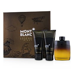 Montblanc Legend Night Набор: Парфюмированная Вода Спрей 100мл/3.3унц + Бальзам после Бритья 100мл/3.3унц + Гель для Душа 100мл/3.3унц 3pcs
