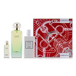 Hermes مجموعة Un Jardin Sur Le Nil: ماء تواليت سبراي 100مل/3.3 أوقية + غسول مرطب للجسم 80مل/2.7 أوقية + ماء تواليت 7.5مل/0.25 أوقية 3pcs