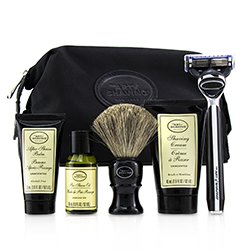 The Art Of Shaving The Four Elements of The Perfect Shave Set with Bag - Unscented: Pre Shave Oil + Shave Crm + A/S Balm + Brush + Razor 5pcs+1Bag