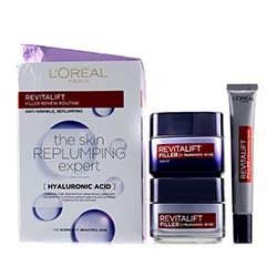 萊雅 Revitalift Filler Renew Routine Set: Day Cream 50ml/1.7oz + Night Cream 50ml/1.7oz + Eye Cream 15 ml/0.5oz (Box Slightly Damaged) 3pcs