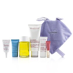 Clarins Набор для Матерей: Масло Тоник + Средство против Растяжек + Hydra-Essentiel Крем + Скраб для Тела + Гель для Век + Бальзам для Губ + Сумка 6pcs+1bag