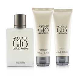 Giorgio Armani Acqua Di Gio Coffret: Eau De Toilette Spray 100ml/3.4oz + All Over Bod Shampoo 75ml/2.5oz + After Shave Balm 75ml/2.5oz 3pcs