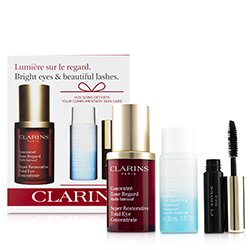 Clarins Restoring Eye Wonders Set: Super Restorative Eye 15ml + Instant Make-Up Remover 30ml + Mascara Super Volume 3.5ml 3pcs