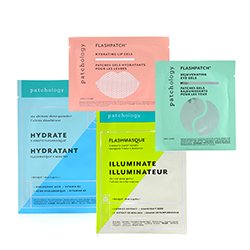 Patchology On the Fly Kit: 1x Hydrate Mask + 1x Illuminate Mask + 1x Rejuvenating Eye Gels + 1x Hydrating Lip Gel 4pcs