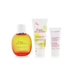 Clarins Eau Des Jardins Набор: Аромат Спрей 100мл/3.3унц + Разглаживающий Крем для Тела 100мл/3.3унц + Отшелушивающий Скраб для Тела 30мл/1унц + Сумка 3pcs+Pouch