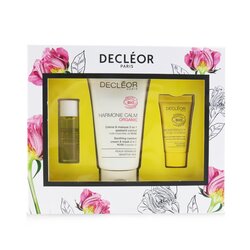 Decleor Caja Calmante Orgánica Certificada: Comfort Crema & Mascarilla 2 En 1 50ml + Comfort Aceite-Suero 5ml + Comfort Bálsamo de Noche 2.5ml 3pcs