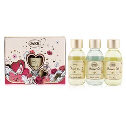 Sabon Shower Oil Trio Kit: Patchouli Lavender & Vanilla 100ml + Delicate Jasmine 100ml + Green Rose 100ml 3x100ml/3.38oz