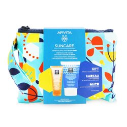 Apivita Suncare Gift Set: Sensitive Face Cream (Chamomile & 3D Pro-Algae) SPF50 50ml + After Sun Cooling Cream-Gel 100ml 2pcs+1pouch