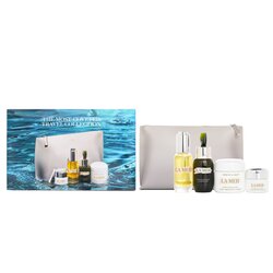 La Mer The Most-Covered Travel Collection: 1x The Concentrate - 30ml/1oz + 1x The Eye Balm Intense - 15ml/0.5oz + 1x The Renewal Oil - 30ml/1oz + 1x Cream De La Mer The Moisturizing Cream - 60ml/2oz + 1x Bag 4pcs+1bag