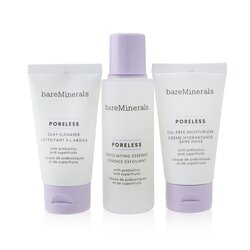 Bare Escentuals Poreless At Any Age Starter Kit: Clay Cleanser 30ml+ Exfoliating Essence 50ml+ Oil-Free Moisturizer 30ml 3pcs