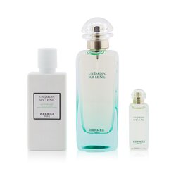 Hermes Un Jardin Sur Le Nil Набор: Туалетная Вода Спрей 100мл/3.3унц + Туалетная Вода 7.5мл/0.25унц + Увлажняющий Лосьон для Тела 80мл/2.7унц 3pcs