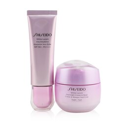Shiseido White Lucent Day & Night Emulsion Set: Brightening Day Emulsion SPF 50 PA+++ 50ml + Overnight Cream & Mask 75ml 2pcs