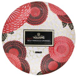 Voluspa 3個燈芯裝飾錫芳香蠟燭 -Spiced Goji Tarocco Orange