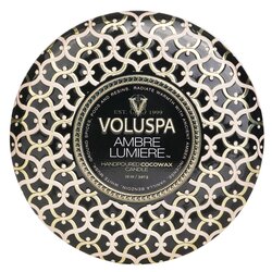 Voluspa 3個燈芯裝飾錫芳香蠟燭 - Ambre Lumiere
