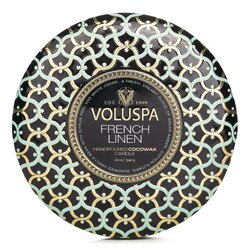 Voluspa 3 Wick Decorative Tin Candle - French Linen 340g/12oz
