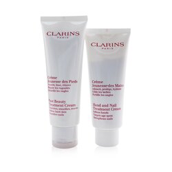 Clarins Hand & Feet Must-Haves Set: Hand & Nail Treatment Cream 100ml+ Foot Beauty Treatment Cream 125ml 2pcs