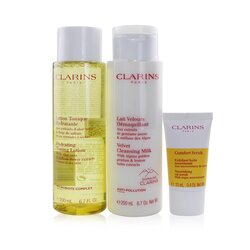Clarins Set Perfect Cleansing (Piel Normal a Seca): Leche Limpiadora 200ml + Loción Tonificante 200ml + Exfoliante Confortante 15ml + Bolsa 3pcs+1bag