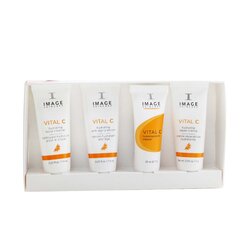 Image Kit Vital C Trial: Limpiador Facial Hidratante 7.4ml + Suero Hidratante 7.4ml + Mascarilla 7g + Hidratante (Fecha Vto.: 02/2022) 4pcs