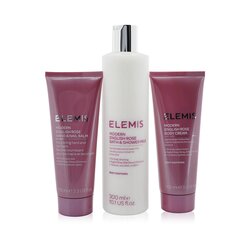 Elemis English Rose-Infused Body Trio Set: Bath & Shower Milk 300ml+ Hand & Nail Balm 100ml+ Body Cream 100ml 3pcs