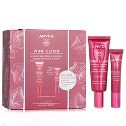 Apivita Wine Elixir Wrinkle Reduction & Firmness Gift Set: Day Cream SPF 30 40ml+ Eye & Lip Cream 15ml 2pcs