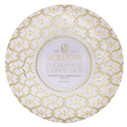 Voluspa 3 Wick Decorative Tin 芳香蠟燭 - Eucalyptus & White Sage