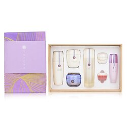 Tatcha Special Edition Luxury Kiri Set: The Camellia Cleansing Oil, The Rice Polish, The Essence, The Dewy Skin Cream, The Silk Peony, The Kissu Lip Mask, The Liquid Silk Canvas 5pcs