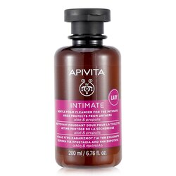 Apivita Intimate Gentle Foam Cleanser For The Intimate Area Protects From Dryness with Aloe & Propolis (Exp. Date: 07/2023) 200ml/6.8oz