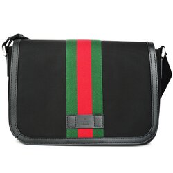 グッチ Gucci テクノキャンバス ウェブストライプ ブラック