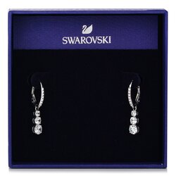 Swarovski Attract Trilogy hoop earrings 5416155 Round cut, White