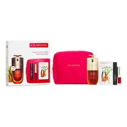 Clarins Favoritter Sett: Dobbelt Serum 30ml + Leppe Comfort Olje 4pcs