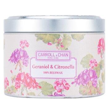 100% Beeswax Tin Candle - Geraniol & Citronella  (8x6) cm