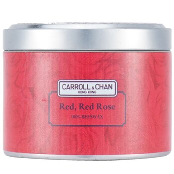100% 蜂蜡罐装蜡烛  - 红玫瑰  (8x6) cm