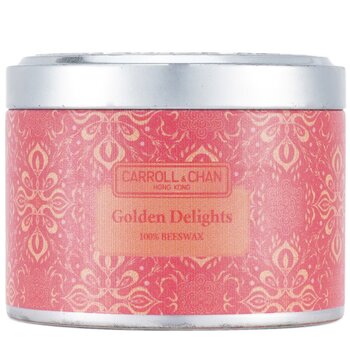 100% Beeswax Tin Candle - Golden Delights  (8x6) cm