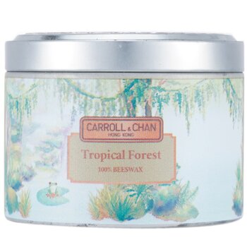 100% Beeswax Tin Candle - Tropical Forest  (8x6) cm