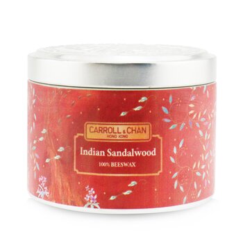 100% Beeswax Tin Candle - Indian Sandalwood  (8x6) cm