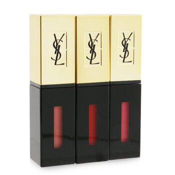 Rouge Pur Couture Vernis A Levres Glossy Stain Trio Set (7, 9, 12) 3x6ml/0.2oz