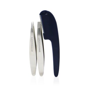 G.E.A.R. Brow Grooming Kit: Mini Flat Tweezers + Mini Point Tweezers + Facial Razor + Case 3pcs+1case